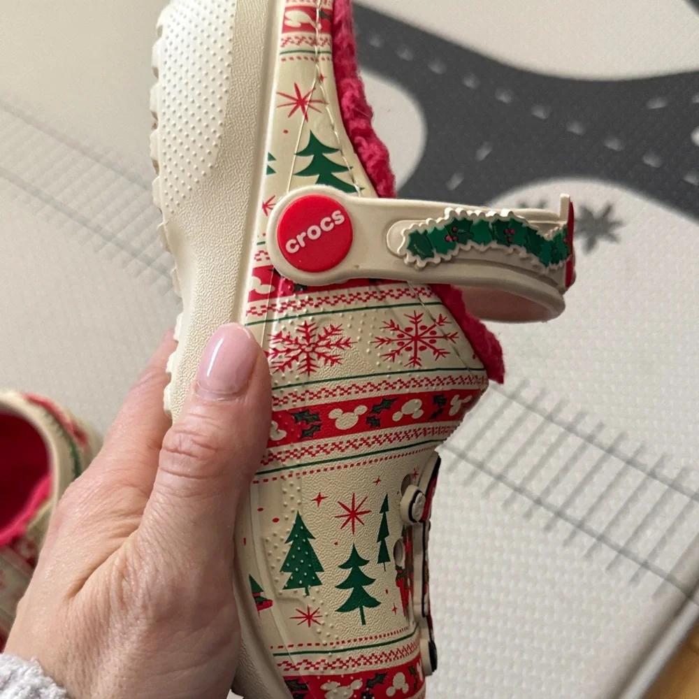 CROCS Kids Moccasins - Red and Cream